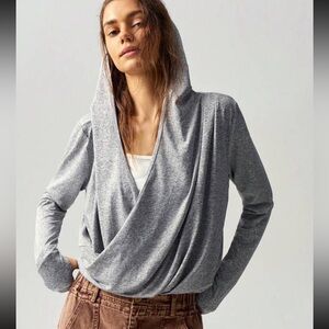 Gray wrap top